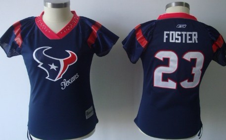 Houston Texans #23 Arian Foster 2011 Blue Womens Field Flirt Fashion Jersey