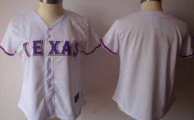 Texas Rangers Blank White Womens Jersey