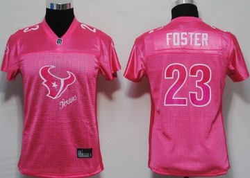 Houston Texans #23 Arian Foster Pink Fem Fan Womens Jersey
