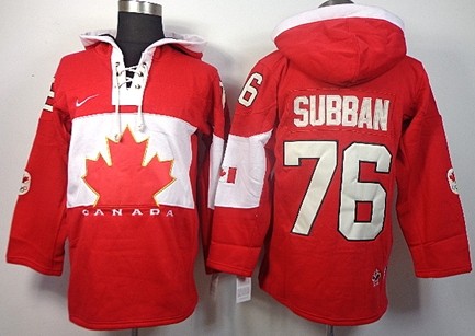 2014 Old Time Hockey Olympics Canada #76 P.K. Subban Red Hoodie