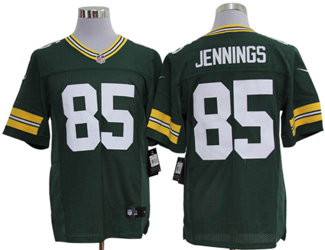 Size 60 4XL-Greg Jennings Green Bay Packers #85 Green Stitched Nike Elite NFL Jerseys
