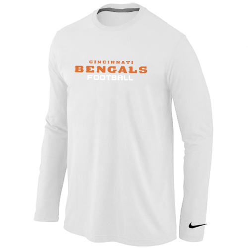 Nike Cincinnati Bengals Authentic font Long Sleeve T-Shirt White