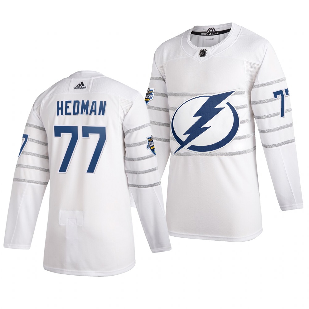Men's Tampa Bay Lightning #77 Victor Hedman White 2020 NHL All-Star Game Adidas Jersey