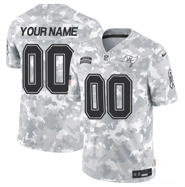 Men's Tampa Bay Buccaneers Active Player Custom 2024 F.U.S.E Arctic Camo Salute To Service Limited Stitched Football Jersey