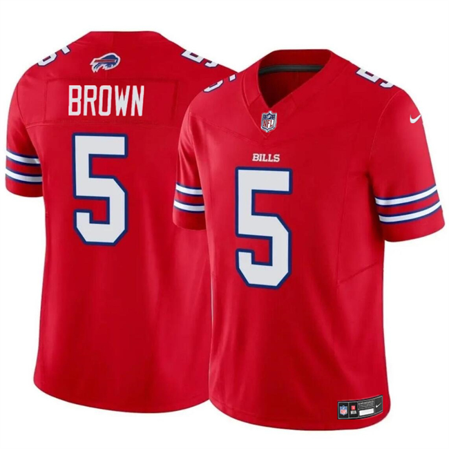 Men's Buffalo Bills #5 Anthony Brown Red 2024 F.U.S.E. Vapor Untouchable Limited Football Stitched Jersey