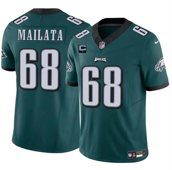 Men's Philadelphia Eagles #68 Jordan Mailata Green F.U.S.E With 1-Star C Patch Vapor Untouchable Limited Football Stitched Jersey