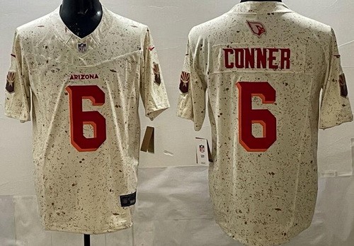Men's Arizona Cardinals #6 James Conner Limited Cream Rivalries FUSE Vapor Jersey