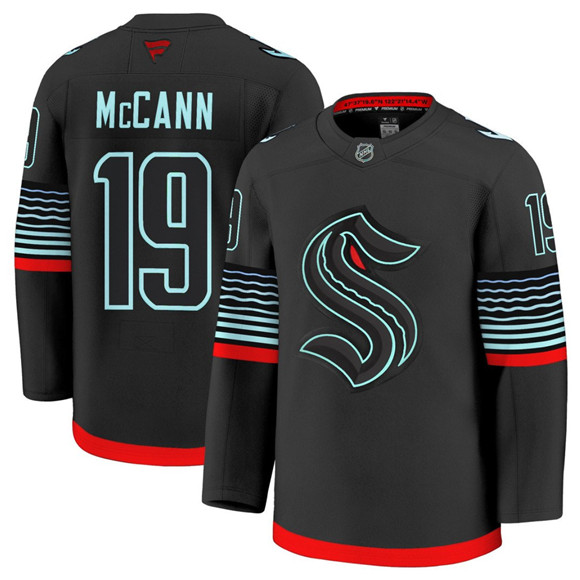 Men's Seattle Kraken #19 Jaden Schwartz Black Alternate Stitched Hockey Jersey