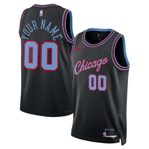 Men's Chicago Bulls Active Player Custom Black 2025-26 City Edition Swingman Stitched Basketball Jersey