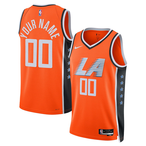 Men's Los Angeles Clippers Active Player Custom Orange 2025-26 City Edition Swingman Stitched Jersey