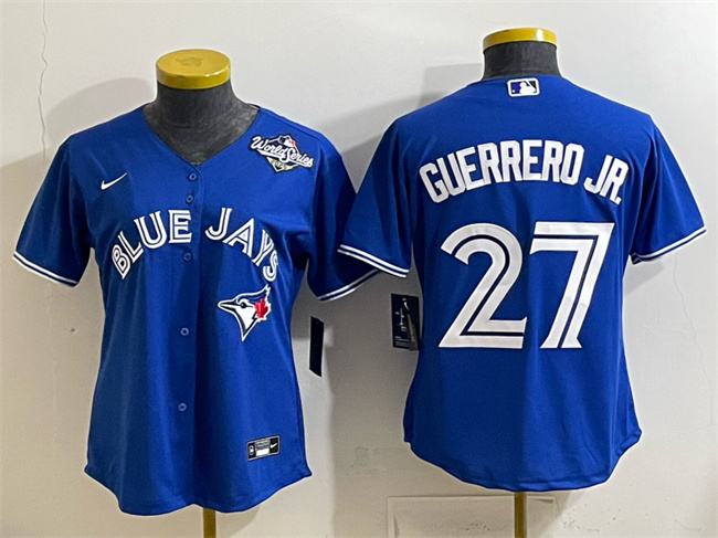 Women's Toronto Blue Jays #27 Vladimir Guerrero Jr. Royal 2025 World Series Cool Base Stitched Baseball Jersey(Run Small)