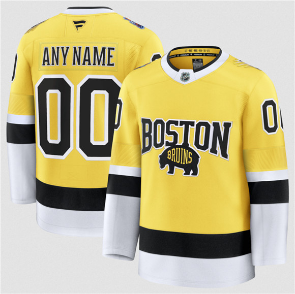 Men's Boston Bruins Active Player Custom Gold 2026 Stadium Series Stitched Hockey Jersey