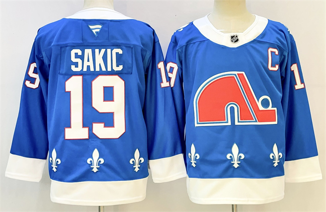 Men's Colorado Avalanche #19 Joe Sakic Blue 2025 Stitched With C Patch Hockey Jersey
