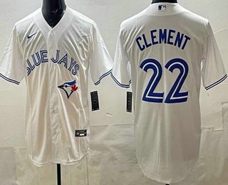 Men's Toronto Blue Jays #22 Ernie Clement White Cool Base Jersey