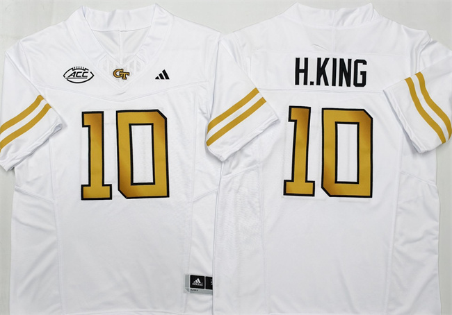 Men's Georgia Tech Yellow Jackets #10 Haynes King White F.U.S.E. Limited Stitched Jersey