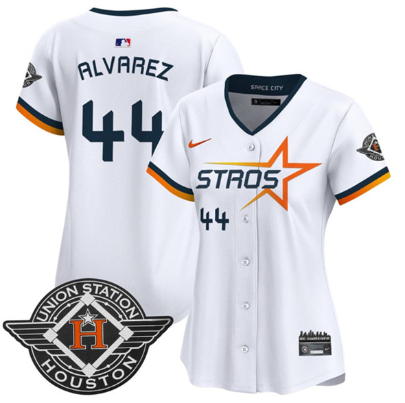 Women's Houston Astros #44 Yordan Alvarez White 2025 City Connect Limited Stitched Baseball Jersey(Run Small)