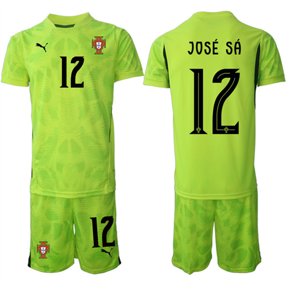 Men's Portugal Team #12 José Sa 2025 Green Soccer Jersey Suit