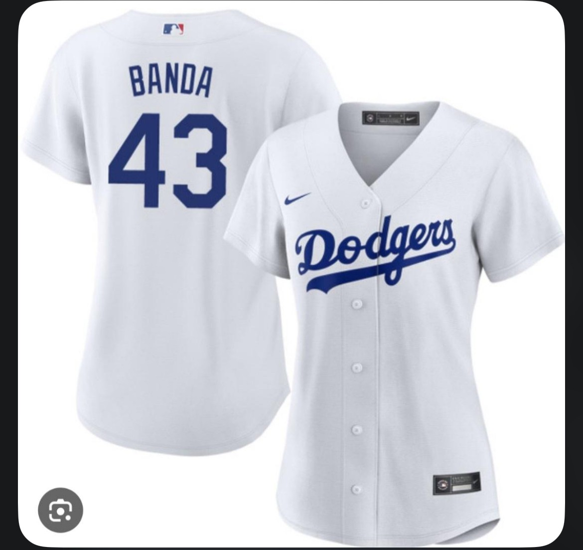 Womens's Los Angeles Dodgers #43 Anthony Banda White Cool Base Stitched Baseball Jersey