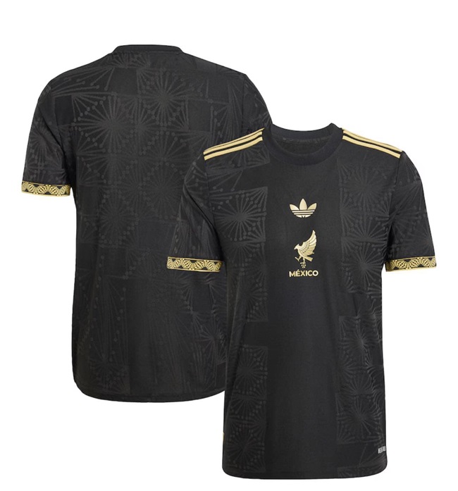 Men's Mexico Blank Black Gold 2025 Soccer Jersey