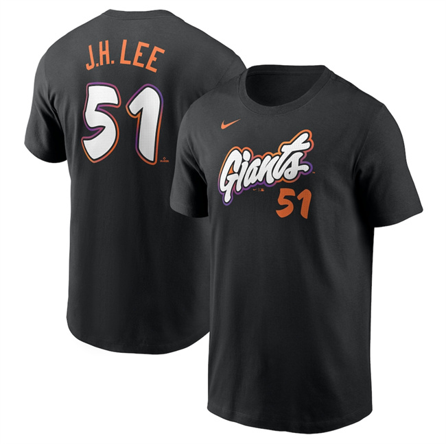 Men's San Francisco Giants #51 Jung Hoo Lee Anthracite 2025 City Connect Fuse Name & Number T-Shirt