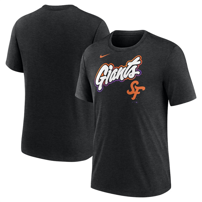Men's San Francisco Giants Heather Black 2025 City Connect Tri-Blend T-Shirt