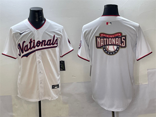 Men's Washington Nationals Team Big Logo White Limited Stitched Baseball Jersey