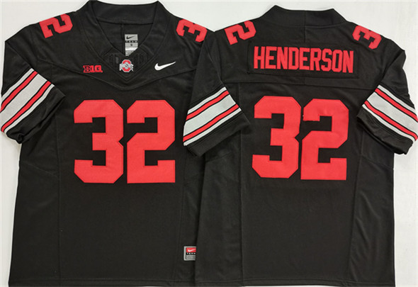 Men's Ohio State Buckeyes #32 TreVeyon Henderson Black 2025 F.U.S.E. Limited Stitched Jersey