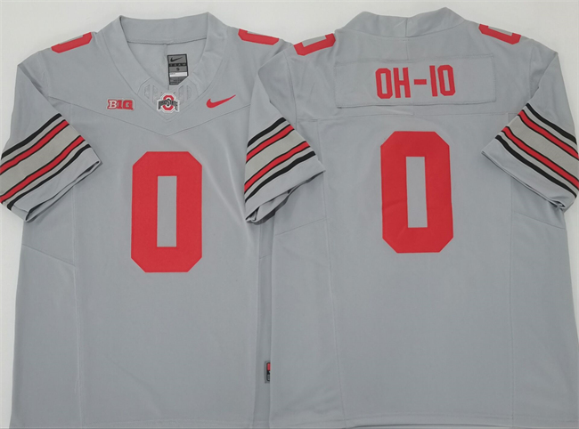 Men's Ohio State Buckeyes #0 OH-IO Gray 2025 F.U.S.E. Limited Stitched Jersey