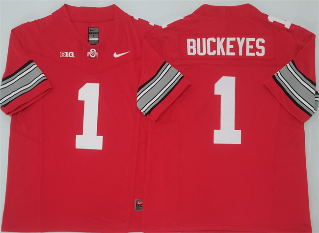 Men's Ohio State Buckeyes #1 Buckeyes Red 2025 F.U.S.E. Limited Stitched Jersey