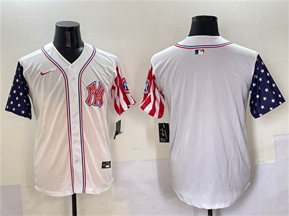 Men's New York Yankees Blank White American Style Limited Stitched Baseball Jersey