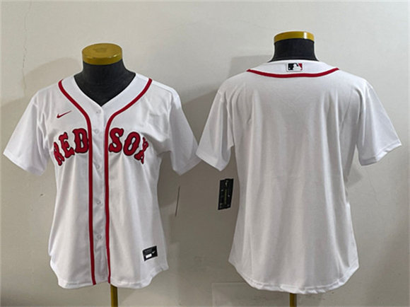 Women's Boston Red Sox Blank White Cool Base Stitched Jersey(Run Small)
