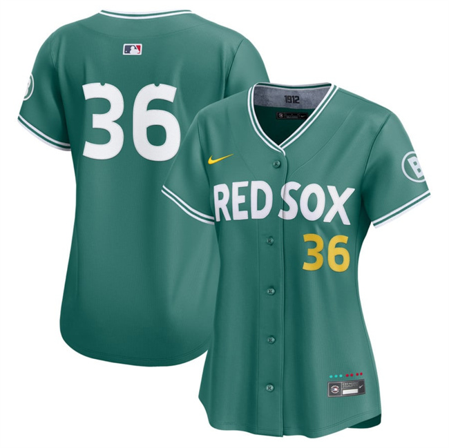 Women's Boston Red Sox #36 Triston Casas Green 2025 City Connect Limited Stitched Baseball Jersey(Run Small)