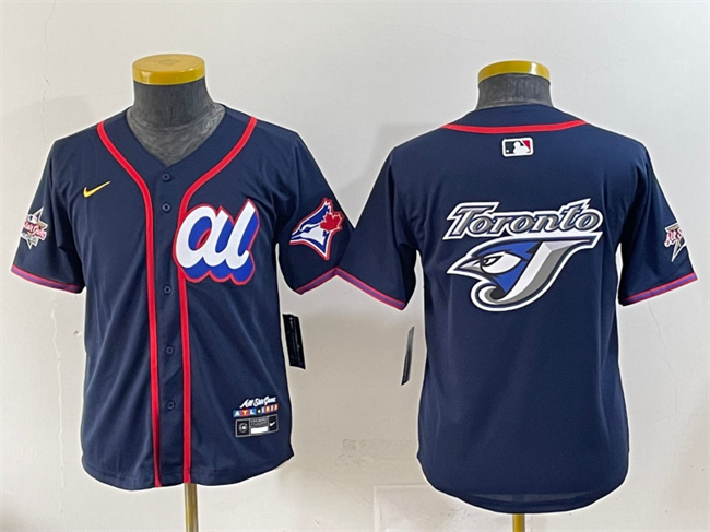 Women's American League Toronto Blue Jays Team Big Logo Navy 2025 All-Star Edition Limited Stitched Baseball Jersey(Run Small)