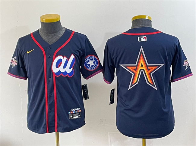 Women's American League Houston Astros Team Big Logo Navy 2025 All-Star Edition Limited Stitched Baseball Jersey(Run Small)