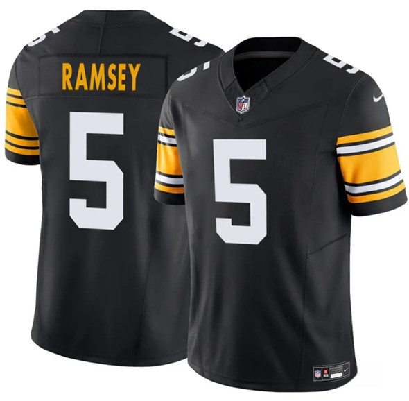 Youth Pittsburgh Steelers #5 Jalen Ramsey Black 2024 F.U.S.E. Alternate Vapor Limited Football Stitched Jersey