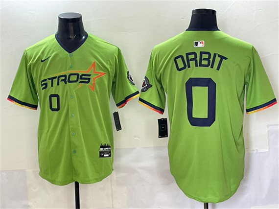 Men's Houston Astros #0 Orbit Green 2025 City Connect Limited Stitched Baseball Jersey