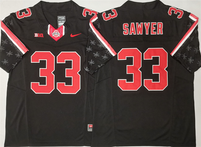 Men's Ohio State Buckeyes #33 Jack Sawyer Black 2025 F.U.S.E. Limited Stitched Jersey