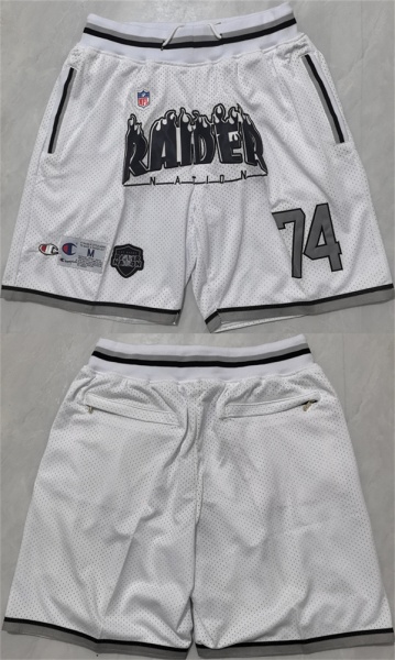 Men's Las Vegas Raiders White Shorts (Run Small)