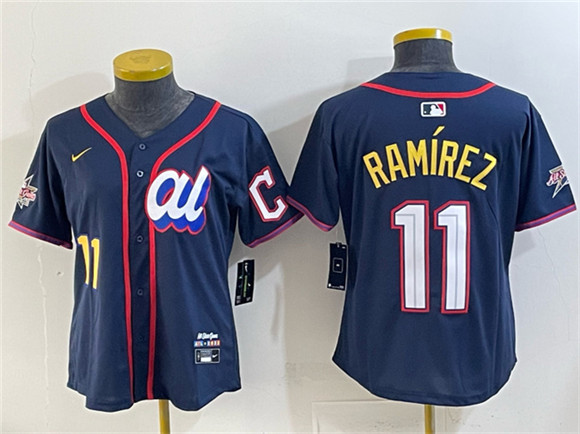 Women's American League #11 José Ramírez Navy 2025 All-Star Edition Limited Stitched Baseball Jersey(Run Small)