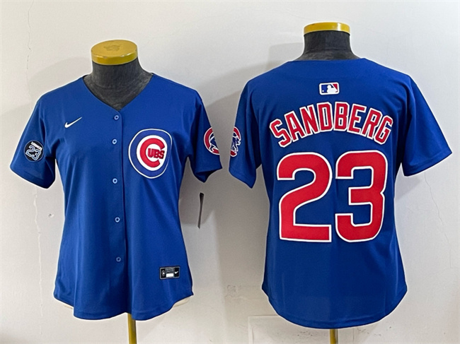 Youth Chicago Cubs #23 Ryne Sandberg Royal 'Ryne Sandberg Tribute' Vapor Limited V2 Stitched Baseball Jersey