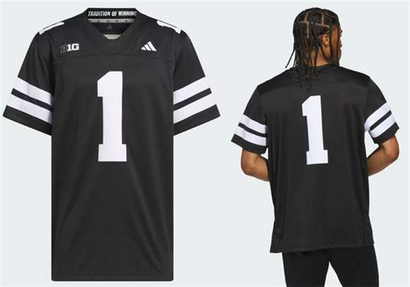 Men's Nebraska Cornhuskers #1 Black Stitched Football Jersey