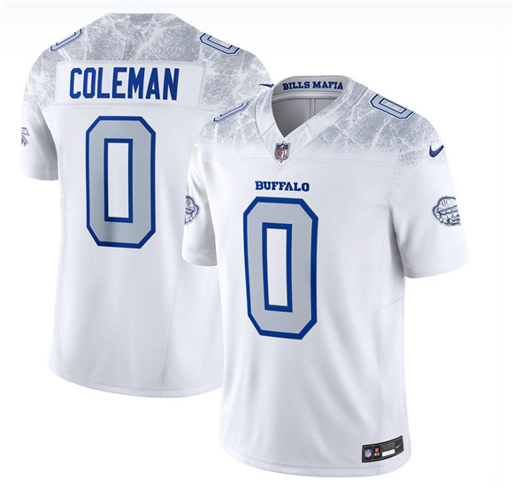Men's Buffalo Bills #0 Keon Coleman White 2025 F.U.S.E. “Rivalries” Vapor Limited Football Stitched Jersey