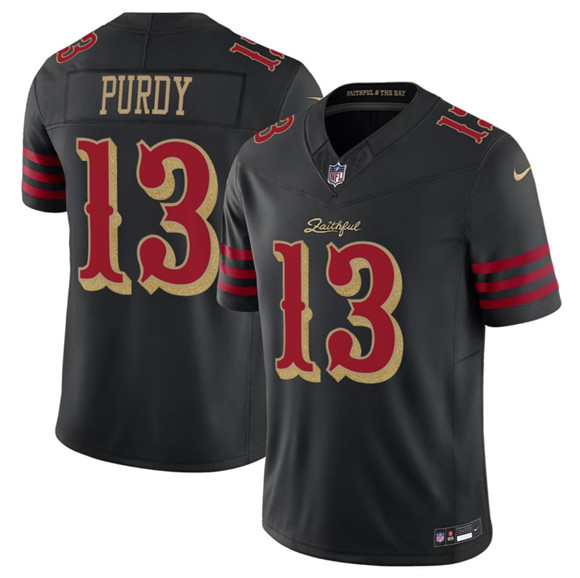 Men's San Francisco 49ers #13 Brock Purdy Black 2025 F.U.S.E. “Rivalries” Vapor Limited Football Stitched Jersey