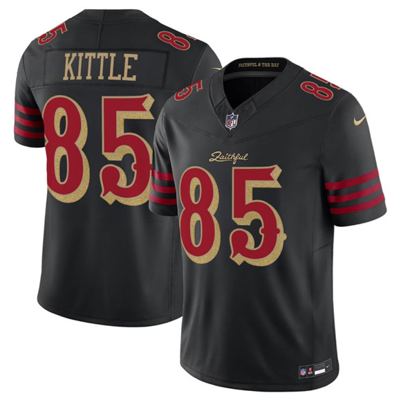 Men's San Francisco 49ers #85 George kittle Black 2025 F.U.S.E. “Rivalries” Vapor Limited Football Stitched Jersey