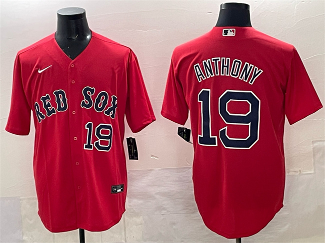Men's Boston Red Sox #19 Roman Anthony Red Cool Base Stitched Baseball Jersey