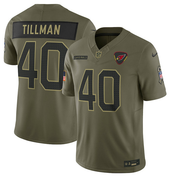 Men's Arizona Cardinals #40 Pat Tillman Olive 2025 Salute to Service Limited Football Stitched Jersey