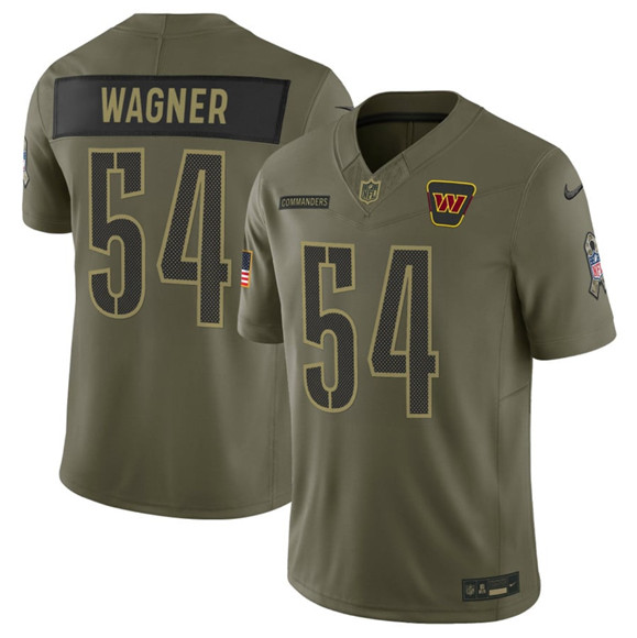 Men's Washington Commanders #54 Bobby Wagner Olive 2025 Salute to Service Limited Football Stitched Jersey