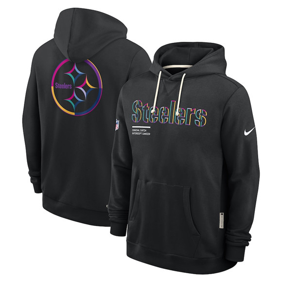 Men's Pittsburgh Steelers Black 2025 Crucial Catch Dri-FIT Hoodie