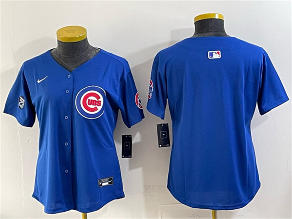 Women's Chicago Cubs Blank Royal 'Ryne Sandberg Tribute' Vapor Limited V2 Stitched Baseball Jersey(Run Small)