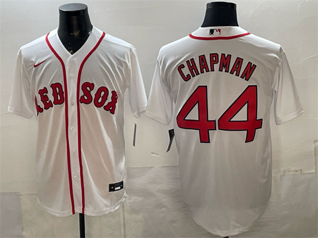 Men's Boston Red Sox #44 Aroldis Chapman White Cool Base Stitched Baseball Jersey